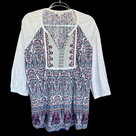 Vintage America Womens Floral Blouse Embroidered Extra Large XL Long Sleeve Boho - Picture 1 of 11